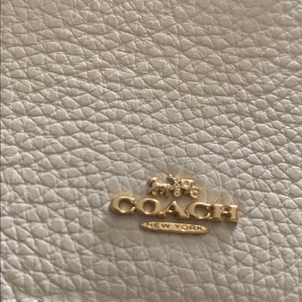 Coach Cream Pebbled Leather Mini Tote Key Ring - Picture 2 of 4
